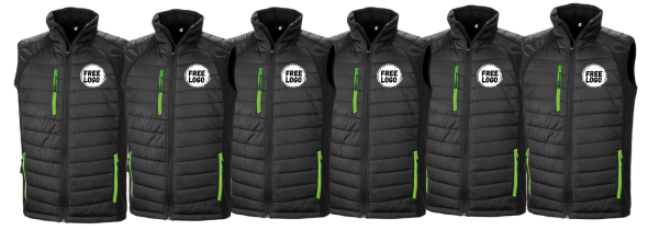 6 X Compass Padded Softshell Gilet