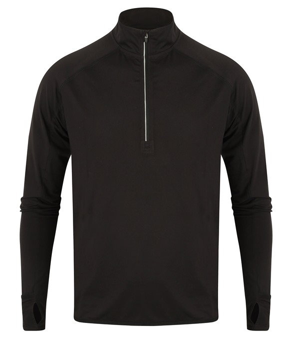 Long-sleeved ¼ zip top