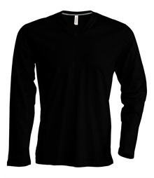 Men's long-sleeved V-neck T-shirt