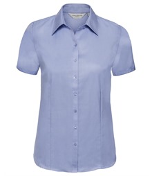 Women's short sleeve herringbone shirt