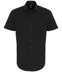 Stretch fit cotton poplin short sleeve shirt