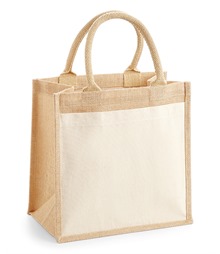 Cotton pocket jute midi tote